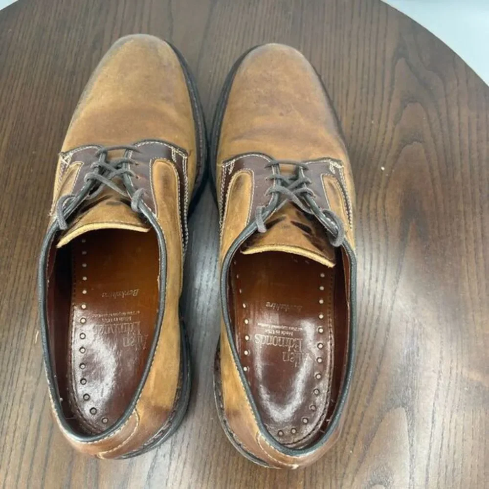 Allen Edmonds Berkshire Shoes Men's 7.5D Brown Leather Distressed Oxford‎ Dress